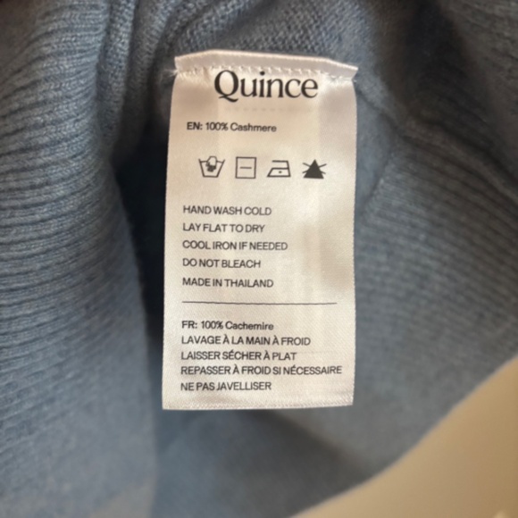 Quince 100% Mongolian Cashmere Polo Sweater Women’s Large Light Blue Spring Pull - Picture 2 of 5